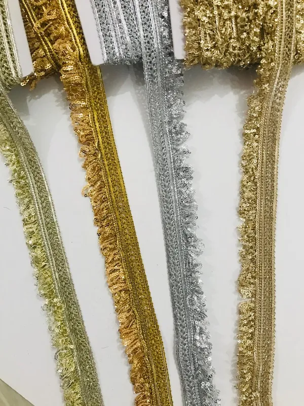 PREMDAS_LACE_Zari_LACE_on_Net_Design_Border_Lace_for_Saree_Border,_Shiny_Gold_Zari,_sequence_lace,_Kurta,_Dupatta,_Blouse,_Gown,_Lehenga_&_Neckline_Border_Lace_for_Sewing,_Embroidery,_Edging,_Saree_Border,_Blouse,_Dupatta_Border,_Lehenga,_Kurti,_Material_Trim_Laces_&_Borders_Material_etc.