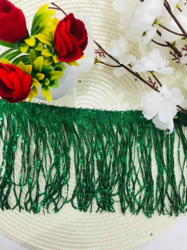 Premdas_Lace_Colorful_Sequin_Tassel_Lace_Trim_Ribbon_Fringe_DIY_Handmade_Dance_Performance_Clothing_Decoration_Accessorie_(3miter)_Length_-_6_Inch
