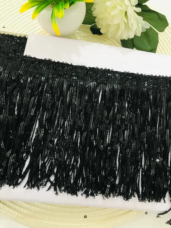 Premdas_Lace_Colorful_Sequin_Tassel_Lace_Trim_Ribbon_Fringe_DIY_Handmade_Dance_Performance_Clothing_Decoration_Accessorie_(3miter)_Length_-_6_Inch