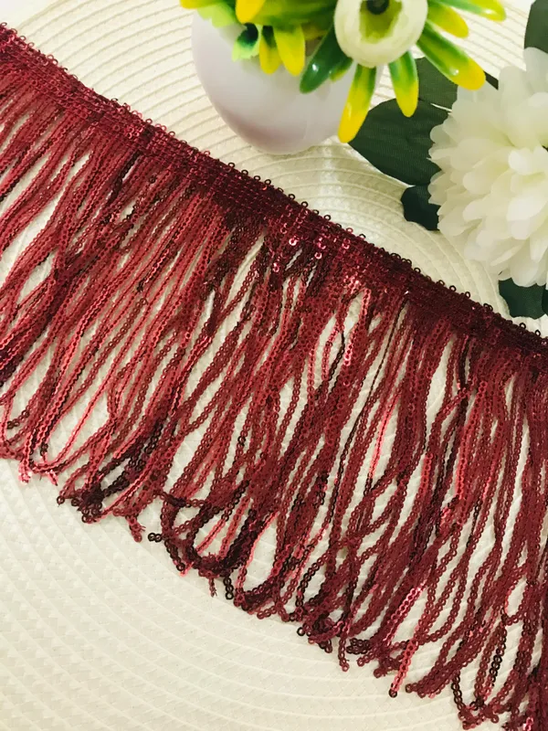 Premdas_Lace_Colorful_Sequin_Tassel_Lace_Trim_Ribbon_Fringe_DIY_Handmade_Dance_Performance_Clothing_Decoration_Accessorie_(3miter)_Length_-_6_Inch
