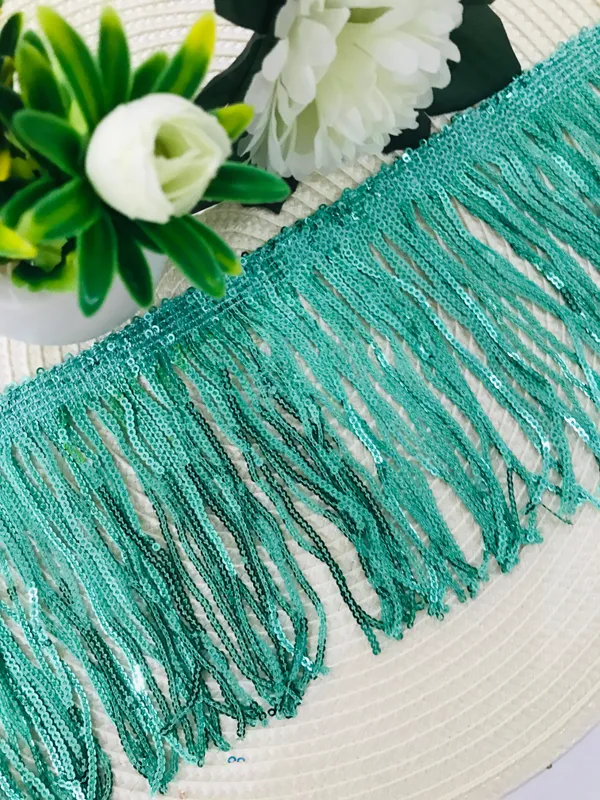Premdas_Lace_Colorful_Sequin_Tassel_Lace_Trim_Ribbon_Fringe_DIY_Handmade_Dance_Performance_Clothing_Decoration_Accessorie_(3miter)_Length_-_6_Inch