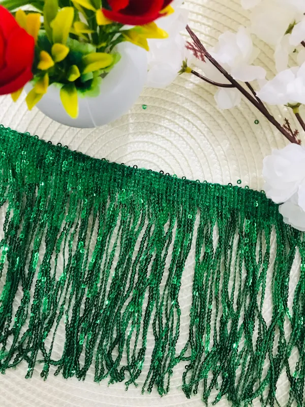 Premdas_Lace_Colorful_Sequin_Tassel_Lace_Trim_Ribbon_Fringe_DIY_Handmade_Dance_Performance_Clothing_Decoration_Accessorie_(3miter)_Length_-_6_Inch