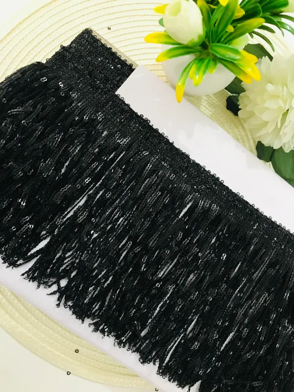 Premdas_Lace_Colorful_Sequin_Tassel_Lace_Trim_Ribbon_Fringe_DIY_Handmade_Dance_Performance_Clothing_Decoration_Accessorie_(3miter)_Length_-_6_Inch