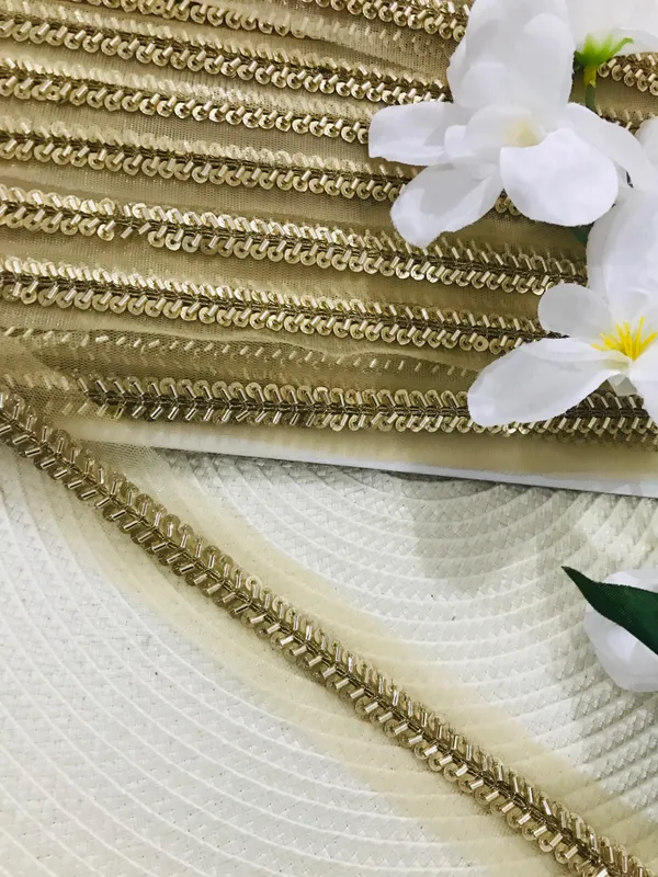 Premdas_Lace_Embrodiry_Gold_Colour_Val_Moti__Decorative_Pearl_and_Gold_Scalloped_Lace_Trim,_Beaded_codding_Embroidered_Border,_Vintage_Style_Sewing_Trim_for_Wedding_Dress_and_Crafts_9_Meter