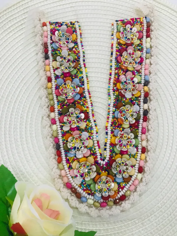 Premdas_Lace_Embroidery_Premium_V_Neck_patch_for_Kurti_Sewing_On_Applique_Patches/Decorative_Patches_for_Clothes,_Jackets,_Jean's,_Blouse,_Saree,_Dress_Decoration_Necklace_Sewing_round_Patch_Decal_Neckline_Badge_Handmade_DIY_Decorative_Fabric_Packig_1_pieces