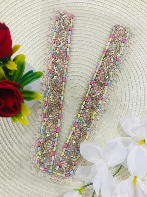 Premdas_Lace_Embroidery_Premium_V_Neck_patch_for_Kurti_Sewing_On_Applique_Patches/Decorative_Patches_for_Clothes,_Jackets,_Jean's,_Blouse,_Saree,_Dress_Decoration_Necklace_Sewing_round_Patch_Decal_Neckline_Badge_Handmade_DIY_Decorative_Fabric_Packig_1_pieces