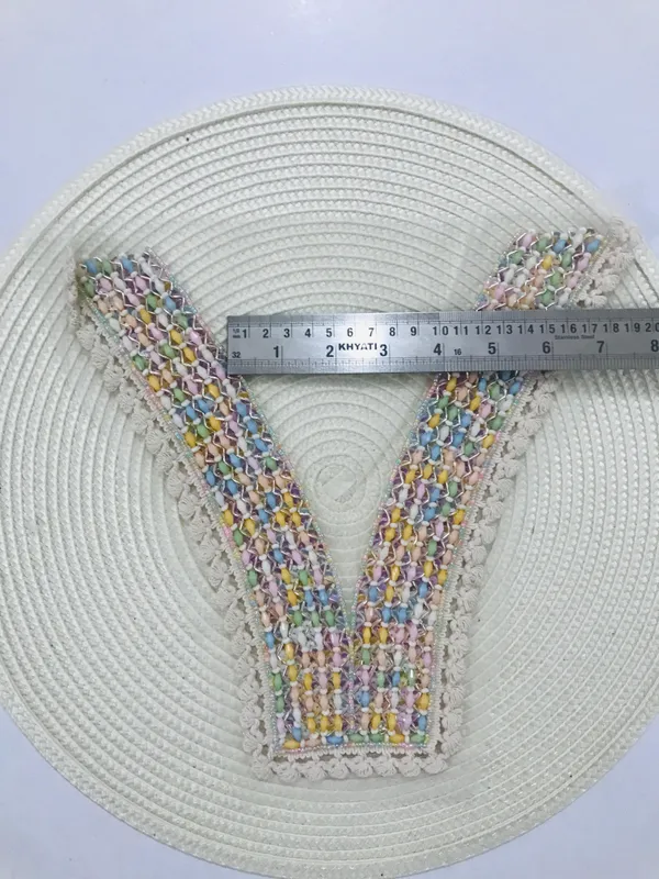 Premdas_Lace_Embroidery_Premium_V_Neck_patch_for_Kurti_Sewing_On_Applique_Patches/Decorative_Patches_for_Clothes,_Jackets,_Jean's,_Blouse,_Saree,_Dress_Decoration_Necklace_Sewing_round_Patch_Decal_Neckline_Badge_Handmade_DIY_Decorative_Fabric_Packig_1_pieces
