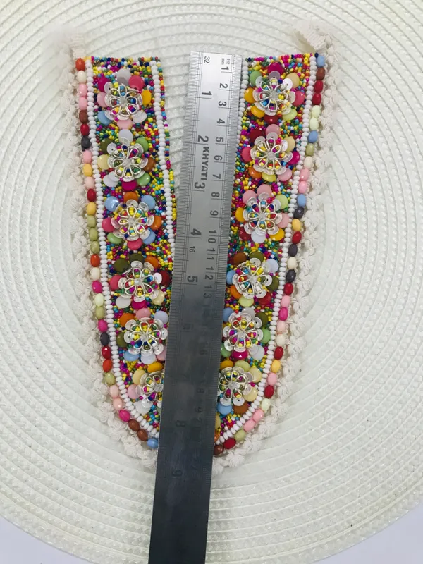 Premdas_Lace_Embroidery_Premium_V_Neck_patch_for_Kurti_Sewing_On_Applique_Patches/Decorative_Patches_for_Clothes,_Jackets,_Jean's,_Blouse,_Saree,_Dress_Decoration_Necklace_Sewing_round_Patch_Decal_Neckline_Badge_Handmade_DIY_Decorative_Fabric_Packig_1_pieces