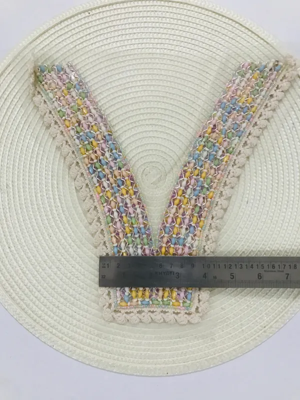 Premdas_Lace_Embroidery_Premium_V_Neck_patch_for_Kurti_Sewing_On_Applique_Patches/Decorative_Patches_for_Clothes,_Jackets,_Jean's,_Blouse,_Saree,_Dress_Decoration_Necklace_Sewing_round_Patch_Decal_Neckline_Badge_Handmade_DIY_Decorative_Fabric_Packig_1_pieces