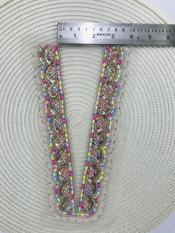 Premdas_Lace_Embroidery_Premium_V_Neck_patch_for_Kurti_Sewing_On_Applique_Patches/Decorative_Patches_for_Clothes,_Jackets,_Jean's,_Blouse,_Saree,_Dress_Decoration_Necklace_Sewing_round_Patch_Decal_Neckline_Badge_Handmade_DIY_Decorative_Fabric_Packig_1_pieces