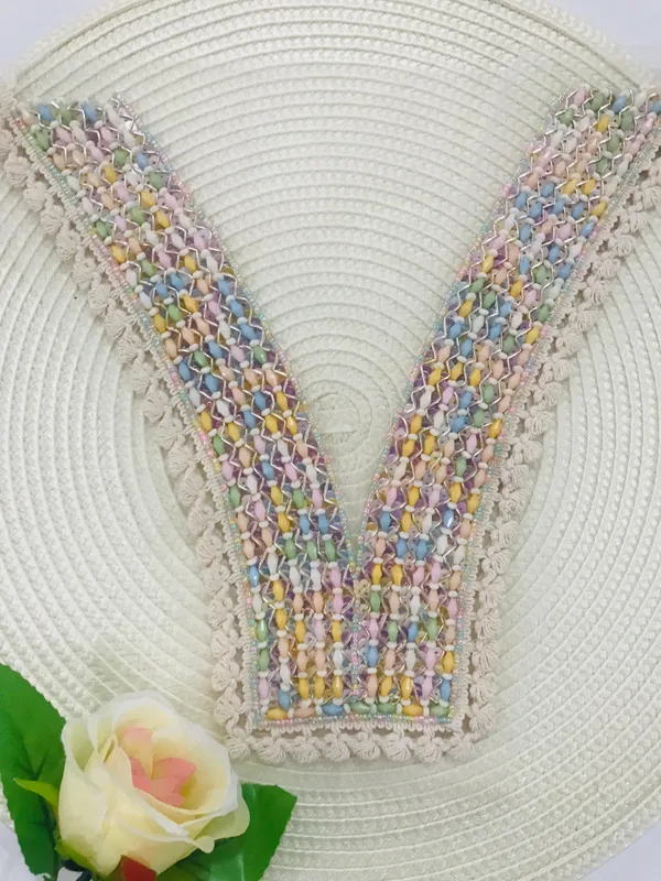 Premdas_Lace_Embroidery_Premium_V_Neck_patch_for_Kurti_Sewing_On_Applique_Patches/Decorative_Patches_for_Clothes,_Jackets,_Jean's,_Blouse,_Saree,_Dress_Decoration_Necklace_Sewing_round_Patch_Decal_Neckline_Badge_Handmade_DIY_Decorative_Fabric_Packig_1_pieces