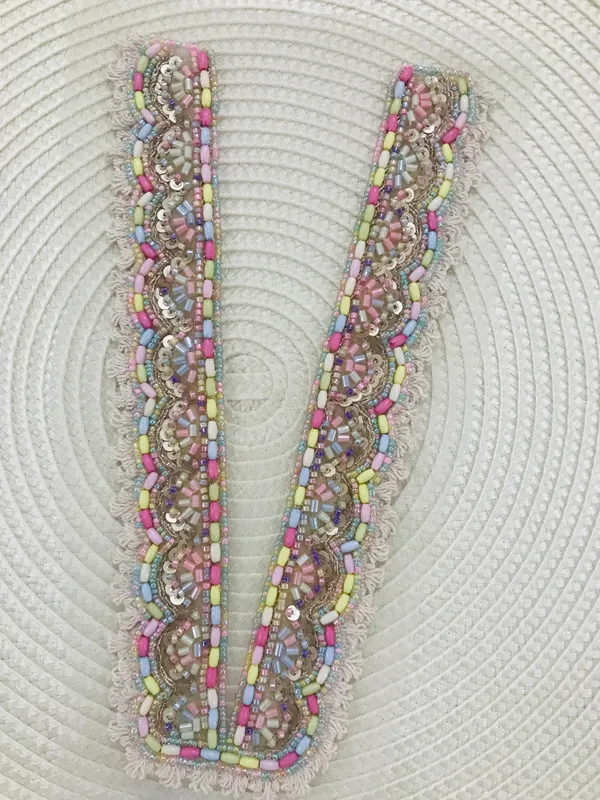 Premdas_Lace_Embroidery_Premium_V_Neck_patch_for_Kurti_Sewing_On_Applique_Patches/Decorative_Patches_for_Clothes,_Jackets,_Jean's,_Blouse,_Saree,_Dress_Decoration_Necklace_Sewing_round_Patch_Decal_Neckline_Badge_Handmade_DIY_Decorative_Fabric_Packig_1_pieces