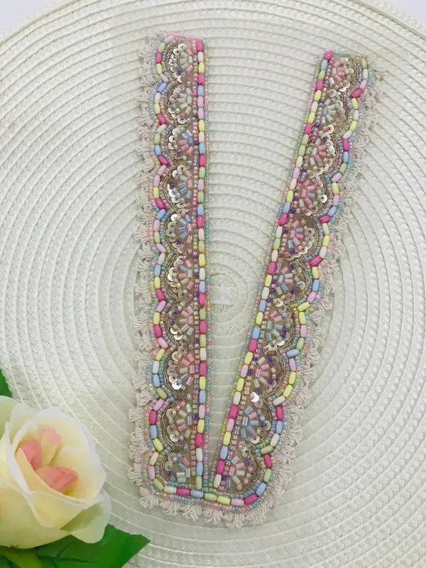 Premdas_Lace_Embroidery_Premium_V_Neck_patch_for_Kurti_Sewing_On_Applique_Patches/Decorative_Patches_for_Clothes,_Jackets,_Jean's,_Blouse,_Saree,_Dress_Decoration_Necklace_Sewing_round_Patch_Decal_Neckline_Badge_Handmade_DIY_Decorative_Fabric_Packig_1_pieces