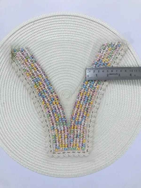 Premdas_Lace_Embroidery_Premium_V_Neck_patch_for_Kurti_Sewing_On_Applique_Patches/Decorative_Patches_for_Clothes,_Jackets,_Jean's,_Blouse,_Saree,_Dress_Decoration_Necklace_Sewing_round_Patch_Decal_Neckline_Badge_Handmade_DIY_Decorative_Fabric_Packig_1_pieces
