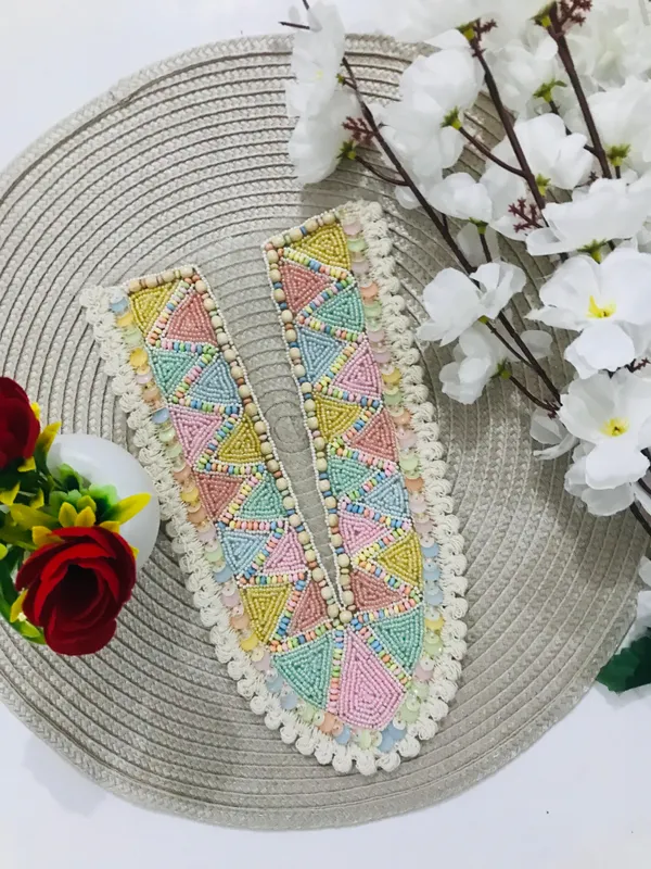 Premdas_Lace_Embroidery_Premium_V_Neck_patch_for_Kurti_Sewing_On_Applique_Patches/Decorative_Patches_for_Clothes,_Jackets,_Jean's,_Blouse,_Saree,_Dress_Decoration_Necklace_Sewing_round_Patch_Decal_Neckline_Badge_Handmade_DIY_Decorative_Fabric_Packig_1_pieces