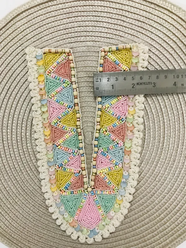 Premdas_Lace_Embroidery_Premium_V_Neck_patch_for_Kurti_Sewing_On_Applique_Patches/Decorative_Patches_for_Clothes,_Jackets,_Jean's,_Blouse,_Saree,_Dress_Decoration_Necklace_Sewing_round_Patch_Decal_Neckline_Badge_Handmade_DIY_Decorative_Fabric_Packig_1_pieces