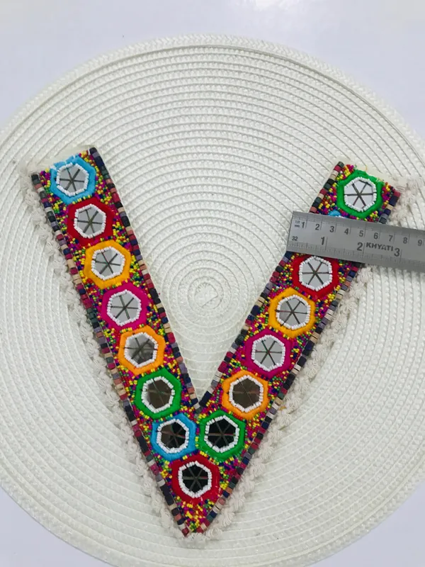Premdas_Lace_Embroidery_Premium_V_Neck_patch_for_Kurti_Sewing_On_Applique_for_Clothes,_Jackets,_Jean's,_Blouse,_Saree,_Dress_Decoration_Sewing_Decal_Badge_Handmade_DIY_Fabric
