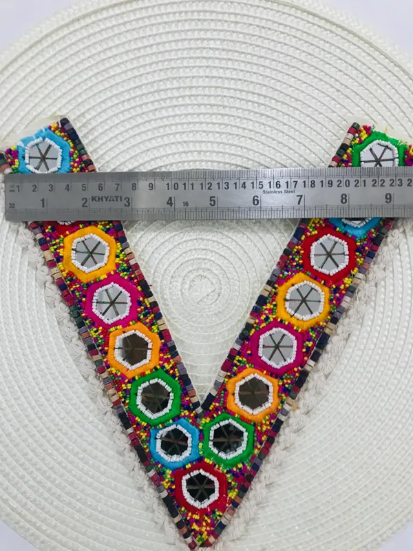 Premdas_Lace_Embroidery_Premium_V_Neck_patch_for_Kurti_Sewing_On_Applique_for_Clothes,_Jackets,_Jean's,_Blouse,_Saree,_Dress_Decoration_Sewing_Decal_Badge_Handmade_DIY_Fabric
