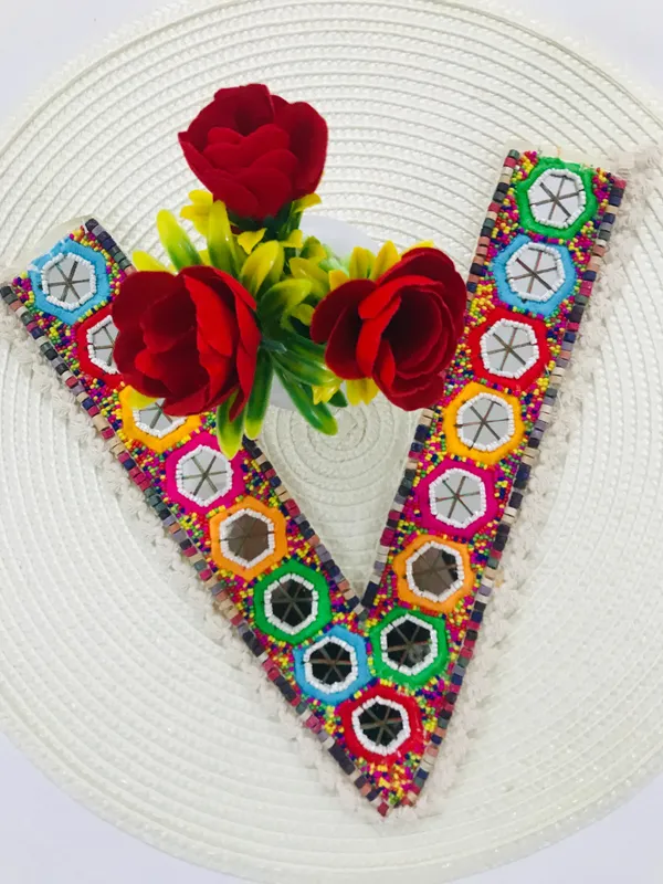 Premdas_Lace_Embroidery_Premium_V_Neck_patch_for_Kurti_Sewing_On_Applique_for_Clothes,_Jackets,_Jean's,_Blouse,_Saree,_Dress_Decoration_Sewing_Decal_Badge_Handmade_DIY_Fabric