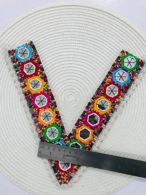Premdas_Lace_Embroidery_Premium_V_Neck_patch_for_Kurti_Sewing_On_Applique_for_Clothes,_Jackets,_Jean's,_Blouse,_Saree,_Dress_Decoration_Sewing_Decal_Badge_Handmade_DIY_Fabric