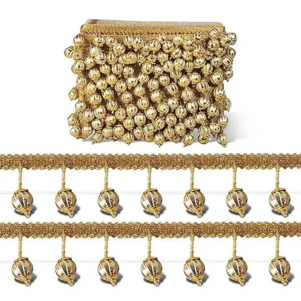 Premdas_Lace_Golden_GOTA_Ball_Melon_Beading_Latkan_Gota_Trim_Lace_Border_for_Saree,_Suit,_Dupatta,_Lehenga,_Blouse,_Dress_Designing,_Embellishment,_Outlining,_Craftworks_&_Decoration