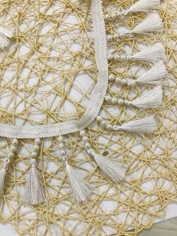 Premdas_Lace_Off_White_Trim_And_Borders_Material_for_Saree,_Suit,_Kurta,_Dupatta,_Blouse,_Gown,_Lehenga_&_Resham_Thread_Tassel_For_Dresses,_Crafts,_Home_Decoration