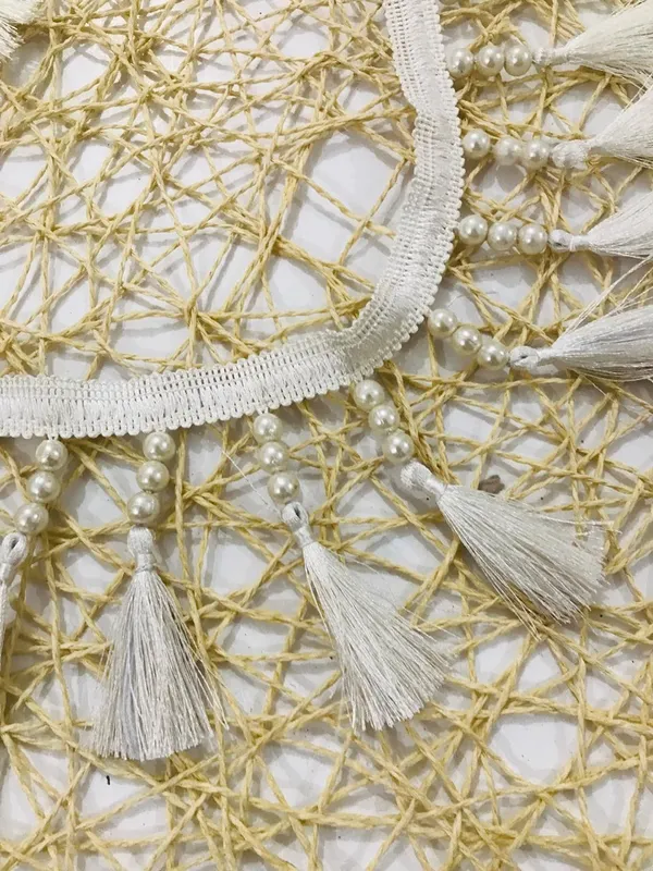 Premdas_Lace_Off_White_Trim_And_Borders_Material_for_Saree,_Suit,_Kurta,_Dupatta,_Blouse,_Gown,_Lehenga_&_Resham_Thread_Tassel_For_Dresses,_Crafts,_Home_Decoration