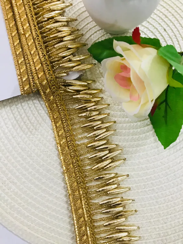 Premdas_Lace_Pearl_Lace_with_Shimmering_Gold_Finish_Zari_Border_Lace_Perfect_for_for_Saree,_Blouse,_Dupatta,_Lehenga,_Sewing,_Designing_Crafts_and_Home_Decor_(1_Meter)
