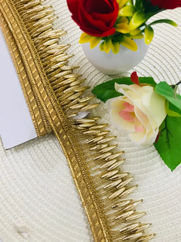 Premdas_Lace_Pearl_Lace_with_Shimmering_Gold_Finish_Zari_Border_Lace_Perfect_for_for_Saree,_Blouse,_Dupatta,_Lehenga,_Sewing,_Designing_Crafts_and_Home_Decor_(1_Meter)
