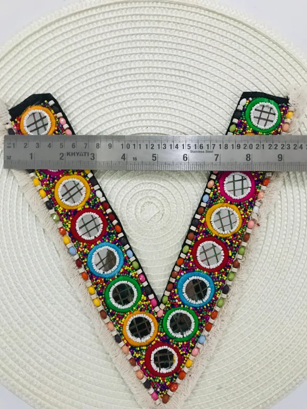 Premdas_Lace__Embroidery_Premium_V_Neck_patch_for_Kurti_Sewing_On_Applique_for_Clothes,_Jackets,_Jean's,_Blouse,_Saree,_Dress_Decoration_Sewing_Decal_Badge_Handmade_DIY_Fabric