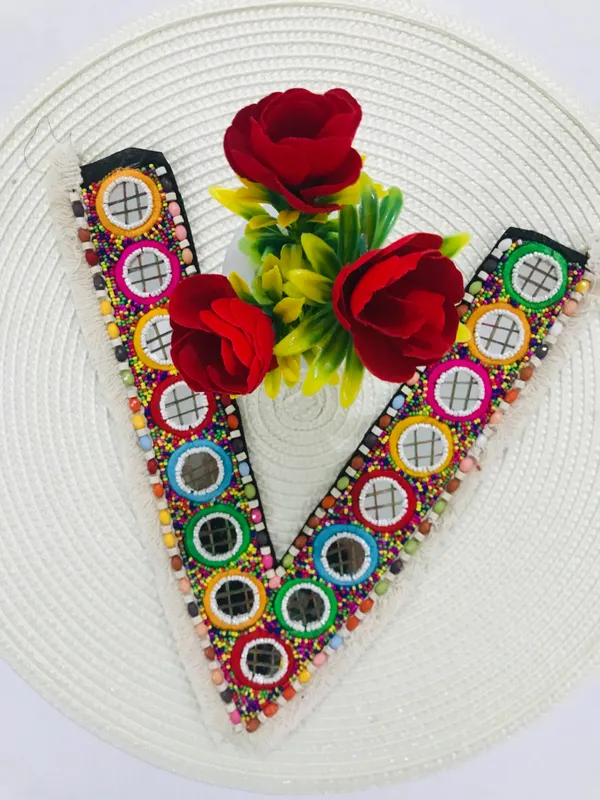Premdas_Lace__Embroidery_Premium_V_Neck_patch_for_Kurti_Sewing_On_Applique_for_Clothes,_Jackets,_Jean's,_Blouse,_Saree,_Dress_Decoration_Sewing_Decal_Badge_Handmade_DIY_Fabric