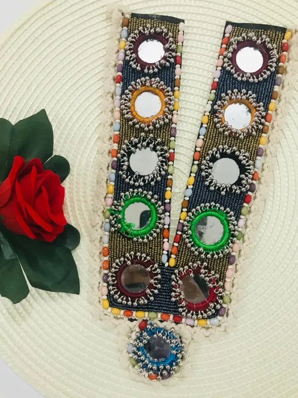 Premdas__Lace_Embroidery_Premium_V_Neck_patch_for_Kurti_Sewing_On_Applique_Patches/Decorative_Patches_for_Clothes,_Jackets,_Jean's,_Blouse,_Saree,_Dress_Decoration_Necklace_Sewing_round_Patch_Decal_Neckline_Badge_Handmade_DIY_Decorative_Fabric