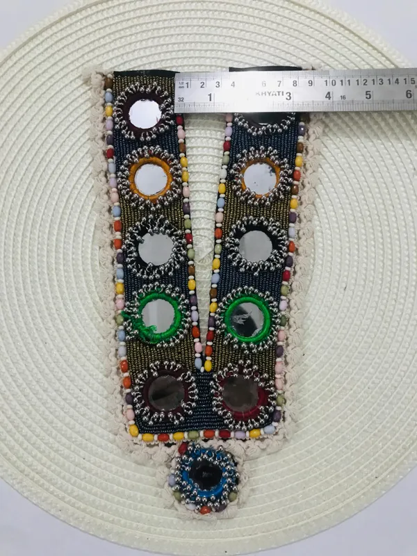 Premdas__Lace_Embroidery_Premium_V_Neck_patch_for_Kurti_Sewing_On_Applique_Patches/Decorative_Patches_for_Clothes,_Jackets,_Jean's,_Blouse,_Saree,_Dress_Decoration_Necklace_Sewing_round_Patch_Decal_Neckline_Badge_Handmade_DIY_Decorative_Fabric