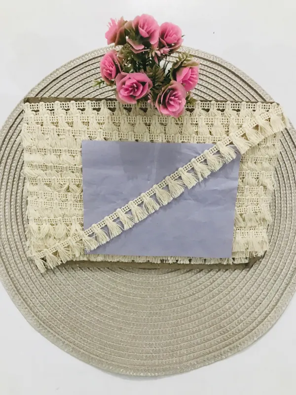 Premdas_lace_Indian_Cotton_Natural_Ivory_100%_Cotton_Brush_Fringe_Trim_Decorative_Cotton_Fringe_Trim_Cream_Tassel_Fringe,_Matte_Fringe_15_Meter