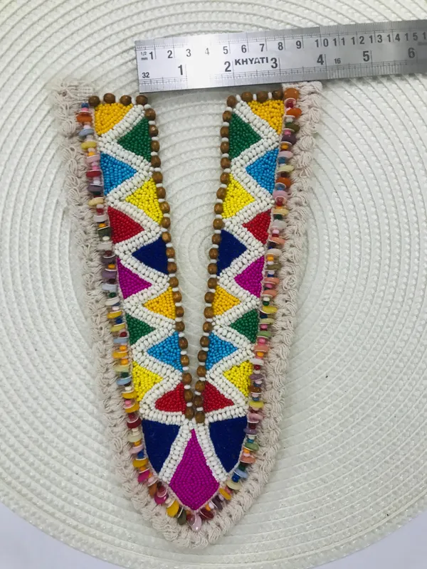 Premds_Lace__Embroidery_Premium_V_Neck_patch_for_Kurti_Sewing_On_Applique_Patches/Decorative_Patches_for_Clothes,_Jackets,_Jean's,_Blouse,_Saree,_Dress_Decoration_Necklace_Sewing_round_Patch_Decal_Neckline_Badge_Handmade_DIY_Decorative_Fabric_Packig_1_pieces