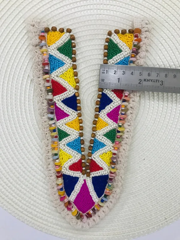 Premds_Lace__Embroidery_Premium_V_Neck_patch_for_Kurti_Sewing_On_Applique_Patches/Decorative_Patches_for_Clothes,_Jackets,_Jean's,_Blouse,_Saree,_Dress_Decoration_Necklace_Sewing_round_Patch_Decal_Neckline_Badge_Handmade_DIY_Decorative_Fabric_Packig_1_pieces