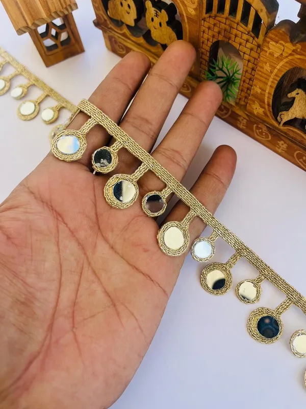 Premium_Latkan_Lace_Border_Real_Mirror,_Hand_Made_Tassel_Trim__9_Meter_Gold_Colour