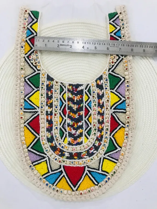 Premdas_Lace_Multicolour_Embroidered_Neckline_Patch_Sewing_On_Mirror_Work_Wooden_Beads_Design,_Neck_Patch_for_Kurti_Blouse_Saree_Top_Lehenga_Jacket_Patchwork_Packing_1_Piece