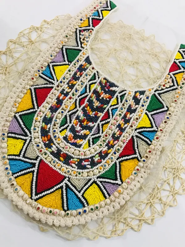 Premdas_Lace_Multicolour_Embroidered_Neckline_Patch_Sewing_On_Mirror_Work_Wooden_Beads_Design,_Neck_Patch_for_Kurti_Blouse_Saree_Top_Lehenga_Jacket_Patchwork_Packing_1_Piece
