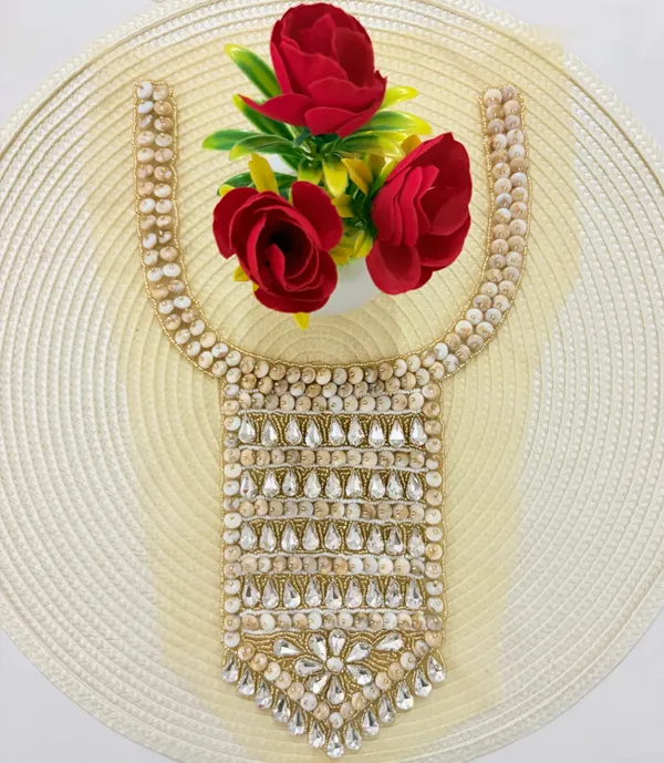 Premdas_Lace_Sew_able_Soft_Fabric_Patch_Neckline_Collar_For_sewed_on_women's_dresses_gowns_salwar_kameez_salwar_suits_Kurtis_tops_&_tunics_blouses_Afghan_dresses_Western_Neck
