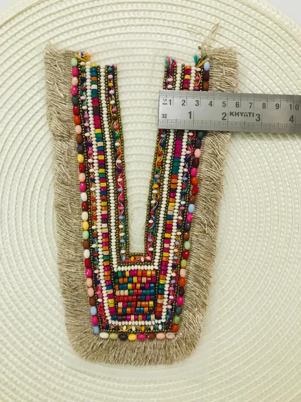 Premdas_Lace__Embroidery_Premium_V_Neck_patch_for_Kurti_Sewing_On_Applique_Patches/Decorative_Patches_for_Clothes,_Jackets,_Jean's,_Blouse,_Saree,_Dress_Decoration_Necklace_Sewing_round_Patch_Decal_Neckline_Badge_Handmade_DIY_Decorative_Fabric_Packig_1_pieces