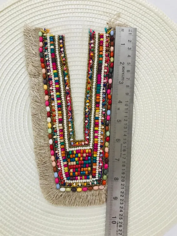 Premdas_Lace__Embroidery_Premium_V_Neck_patch_for_Kurti_Sewing_On_Applique_Patches/Decorative_Patches_for_Clothes,_Jackets,_Jean's,_Blouse,_Saree,_Dress_Decoration_Necklace_Sewing_round_Patch_Decal_Neckline_Badge_Handmade_DIY_Decorative_Fabric_Packig_1_pieces