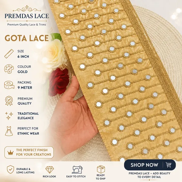 Lace_Border_with_Daimond_Mirror_Work_jari_Embroidery_Work,dori_lace,lace_Border,Blouse_lace,Saree_Border,Dupatta,lahenga,_Art_Craft_9_Meter_Gold_Colour