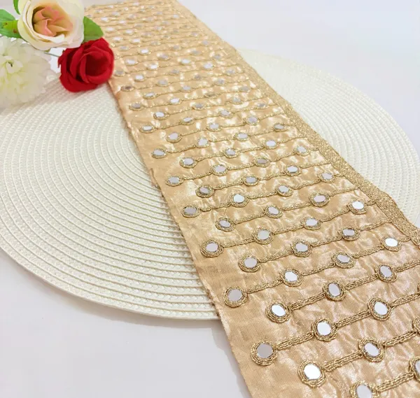 Lace_Border_with_Daimond_Mirror_Work_jari_Embroidery_Work,dori_lace,lace_Border,Blouse_lace,Saree_Border,Dupatta,lahenga,_Art_Craft_9_Meter_Gold_Colour