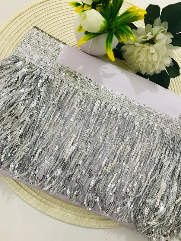 Premdas_Lace_Colorful_Sequin_Tassel_Lace_Trim_Ribbon_Fringe_DIY_Handmade_Dance_Performance_Clothing_Decoration_Accessorie_(3miter)_Length_-_6_Inch