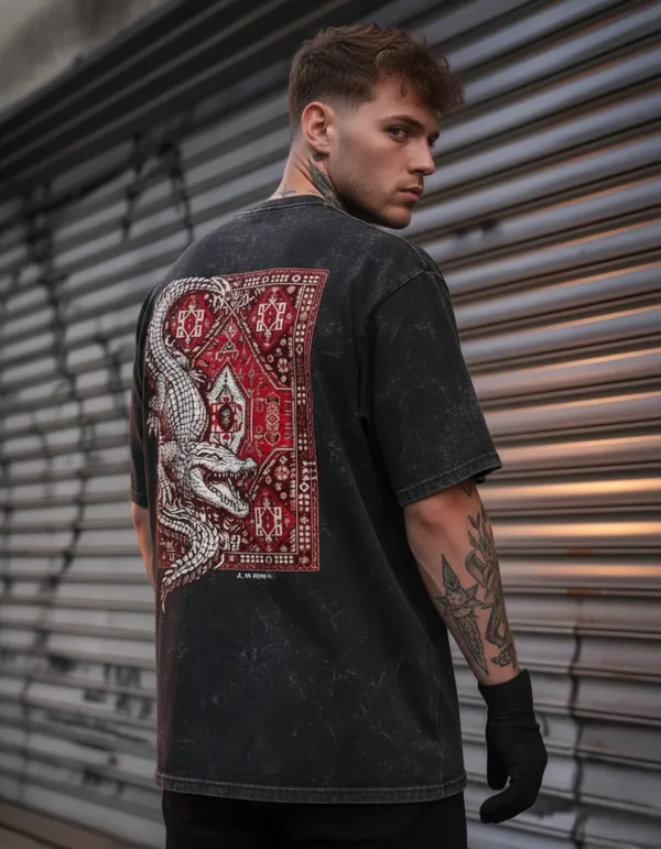 Black_:_Crocodile_Spirit_Oversized_Tshirt_For_Men