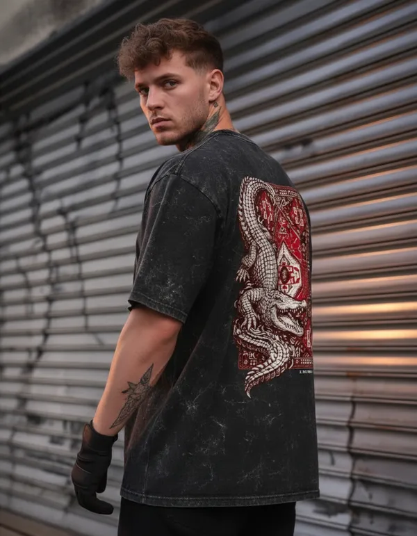 Black_:_Crocodile_Spirit_Oversized_Tshirt_For_Men