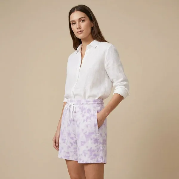 White_Lavender_Premium_Cotton_Shorts_For_Unisex