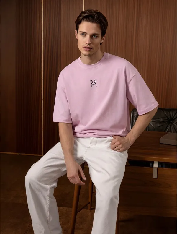Pink_The_Dog_Emboride__Oversized_Tshirt_For_Men