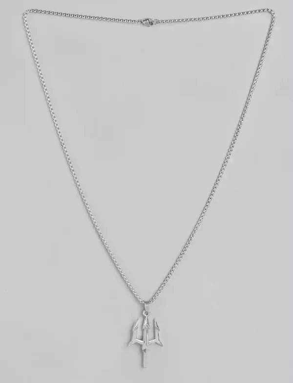 Stylish_Anime_Dragon_Tooth_And_Eternal_Charm_Silver_Polished_Pendants_With_Chains_Combo_Set_Of_2
